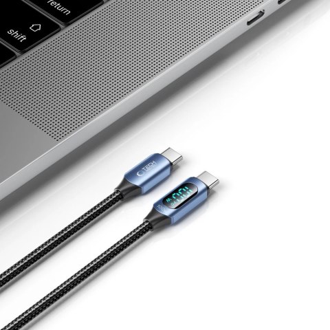Kabel Tech-Protect UltraBoost z wyświetlaczem LED USB-C / USB-C PD 100W 5A 1m - niebieski Kabel Tech-Protect UltraBoost z wyświetlaczem LED USB-C / USB-C PD 100W 5A 1m - niebieski