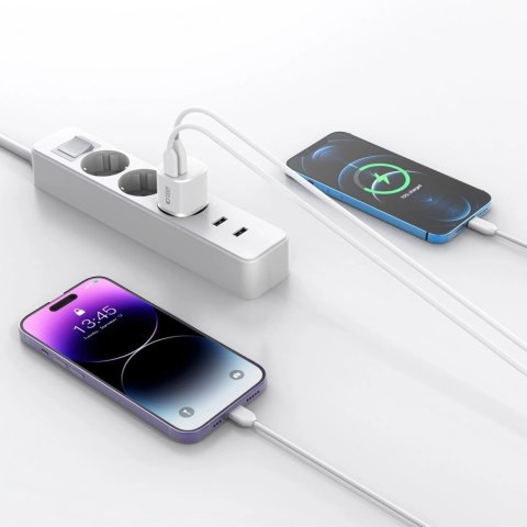 Ładowarka Tech-Protect C20W sieciowa mini USB-C PD 20W / USB-A QC 3.0 - biała Ładowarka Tech-Protect C20W sieciowa mini USB-C PD 20W / USB-A QC 3.0 - biała