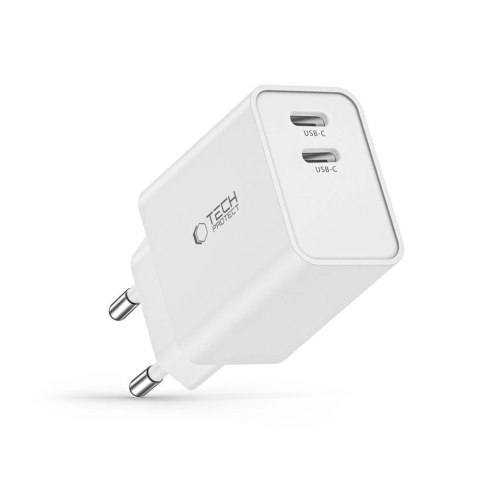 Ładowarka Tech-Protect C35W sieciowa 2x USB-C PD 35W - biała Ładowarka Tech-Protect C35W sieciowa 2x USB-C PD 35W - biała