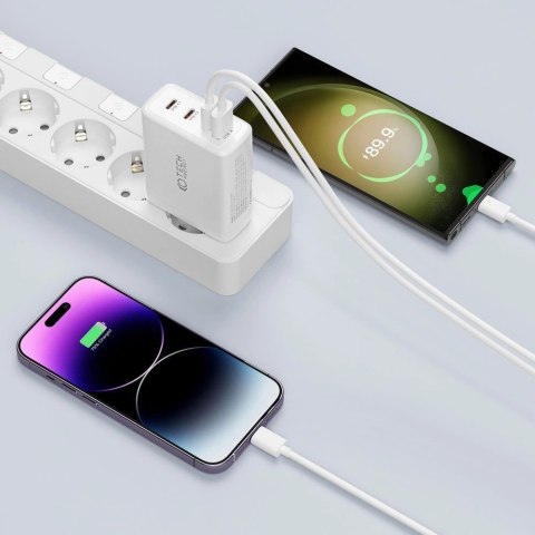 Ładowarka Tech-Protect NC100W-GAN sieciowa GaN 3x USB-C PD 100W / USB-A QC 3.0 - biała Ładowarka Tech-Protect NC100W-GAN sieciowa GaN 3x USB-C PD 100W / USB-A QC 3.0 - biała