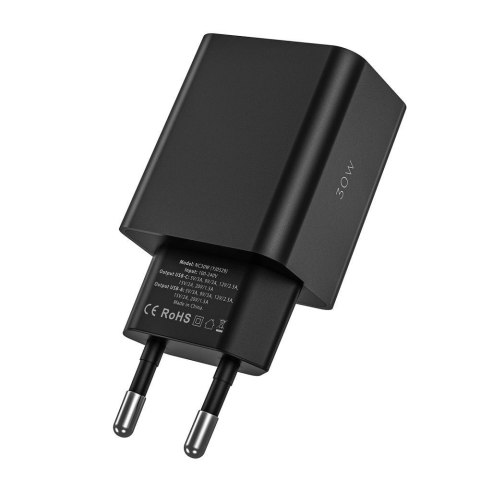 Ładowarka Tech-Protect NC30W sieciowa USB-C PD 30W / USB-A QC 3.0 - biała Ładowarka Tech-Protect NC30W sieciowa USB-C PD 30W / USB-A QC 3.0 - biała