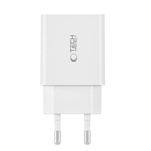 Ładowarka Tech-Protect NC30W sieciowa USB-C PD 30W / USB-A QC 3.0 - biała Ładowarka Tech-Protect NC30W sieciowa USB-C PD 30W / USB-A QC 3.0 - biała