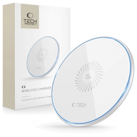 Ładowarka Tech-Protect QI15W-C1 indukcyjna 15W - biała Ładowarka Tech-Protect QI15W-C1 indukcyjna 15W - biała