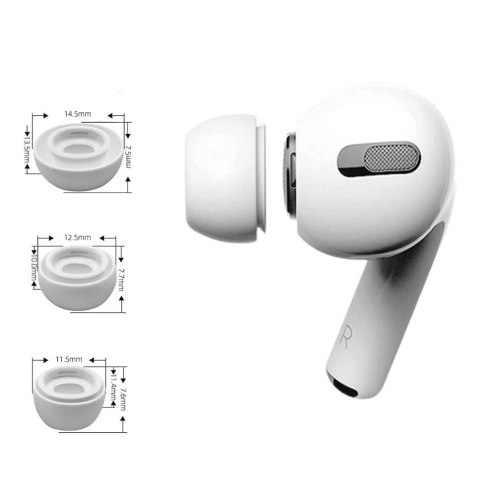 Nakładki Tech-Protect Ear Tips do słuchawek AirPods Pro 1 / 2 w rozmiarach S / M / L - białe (3 szt.) Nakładki Tech-Protect Ear Tips do słuchawek AirPods Pro 1 / 2 w rozmiarach S / M / L - białe (3 szt.)