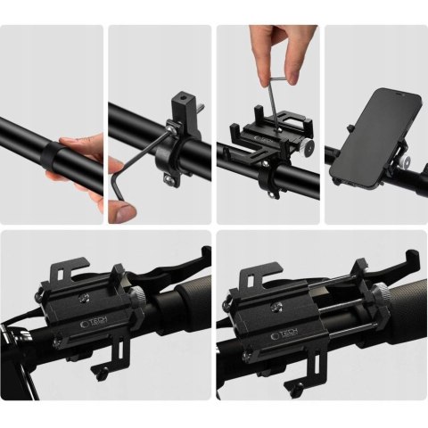 Uchwyt Tech-Protect V1 rowerowy uniwersalny na telefon - czarny Uchwyt Tech-Protect V1 rowerowy uniwersalny na telefon - czarny