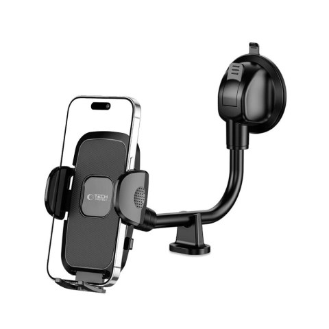 Uchwyt Tech-Protect V3 z długim ramieniem na telefon do samochodu na szybę przednią / kokpit - czarny Uchwyt Tech-Protect V3 z długim ramieniem na telefon do samochodu na szybę przednią / kokpit - czarny