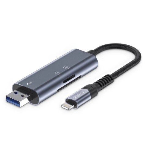 Czytnik Tech-Protect UltraBoost kart SD / micro SD ze złączem Lightning / USB-A - szary Czytnik Tech-Protect UltraBoost kart SD / micro SD ze złączem Lightning / USB-A - szary