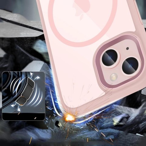 Etui Tech-Protect MagMat MagSafe na iPhone 15 - przezroczysto-różowy Etui Tech-Protect MagMat MagSafe na iPhone 15 - przezroczysto-różowy