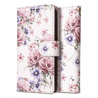 Etui Tech-Protect Wallet na Samsung Galaxy A55 5G - różowe kwiaty