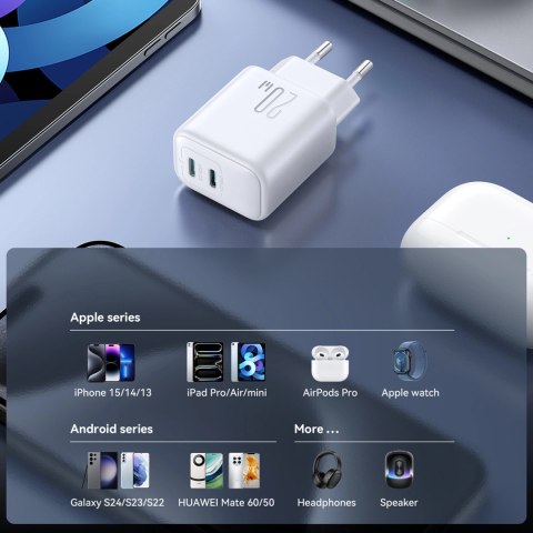 Ładowarka Joyroom JR-TCF12 sieciowa 2x USB-C 20W PD / QC 3.0 - biała Ładowarka Joyroom JR-TCF12 sieciowa 2x USB-C 20W PD / QC 3.0 - biała