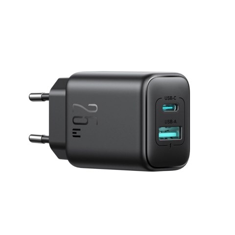 Ładowarka Joyroom JR-TCF13 sieciowa USB-C / USB-A 25W SFC / PPS / PD - czarna Ładowarka Joyroom JR-TCF13 sieciowa USB-C / USB-A 25W SFC / PPS / PD - czarna
