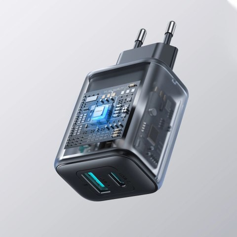 Ładowarka Joyroom JR-TCF13 sieciowa USB-C / USB-A 25W SFC / PPS / PD - czarna Ładowarka Joyroom JR-TCF13 sieciowa USB-C / USB-A 25W SFC / PPS / PD - czarna