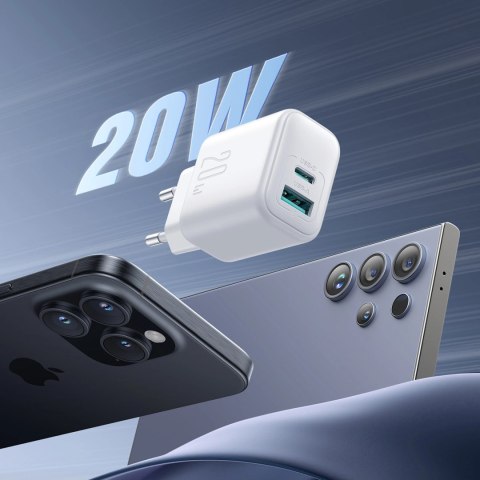Ładowarka Joyroom JR-TCF21 sieciowa USB-C / USB-A 20W PD / QC 3.0 - biała Ładowarka Joyroom JR-TCF21 sieciowa USB-C / USB-A 20W PD / QC 3.0 - biała