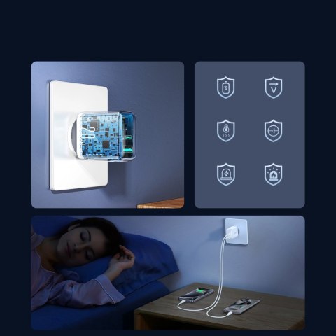 Ładowarka Joyroom JR-TCF21 sieciowa USB-C / USB-A 20W PD / QC 3.0 - biała Ładowarka Joyroom JR-TCF21 sieciowa USB-C / USB-A 20W PD / QC 3.0 - biała