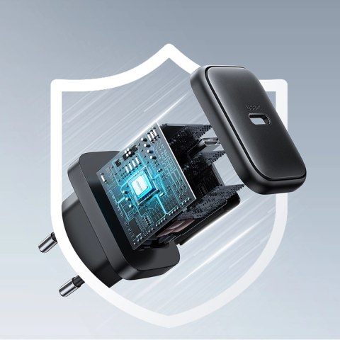 Ładowarka Joyroom JR-TCF23 sieciowa USB-C 25W SFC / PPS / PD - czarna Ładowarka Joyroom JR-TCF23 sieciowa USB-C 25W SFC / PPS / PD - czarna