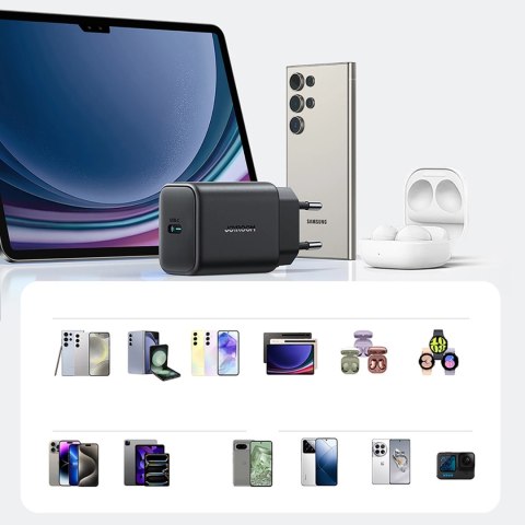 Ładowarka Joyroom JR-TCF23 sieciowa USB-C 25W SFC / PPS / PD - czarna Ładowarka Joyroom JR-TCF23 sieciowa USB-C 25W SFC / PPS / PD - czarna