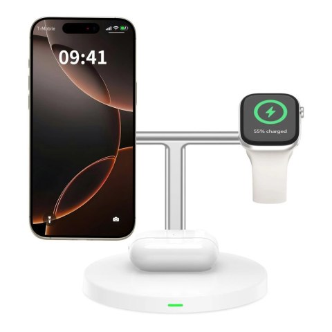 Ładowarka Tech-Protect QI15W-A35 indukcyjna 3w1 z MagSafe na telefon / AirPods / Apple Watch - biała Ładowarka Tech-Protect QI15W-A35 indukcyjna 3w1 z MagSafe na telefon / AirPods / Apple Watch - biała