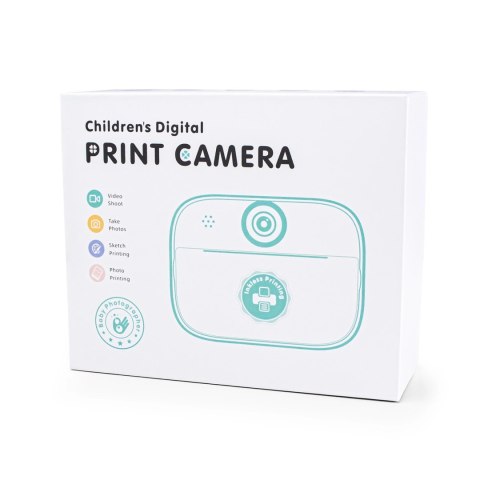 Mini drukarka termiczna dla dzieci z aparatem fotograficznym i kamerą - zielona