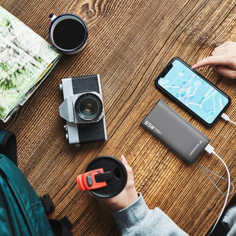 Powerbank Wozinsky K65+ 65W 30000mAh 2x USB-C, 1x USB-A 65W - szary Powerbank Wozinsky K65+ 65W 30000mAh 2x USB-C, 1x USB-A 65W - szary