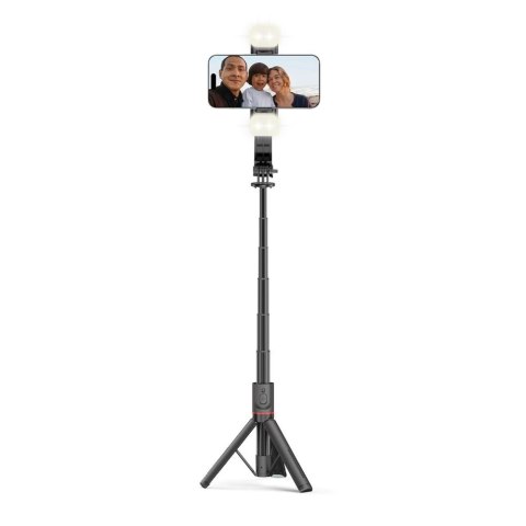 Selfie stick Tech-Protect L05S Bluetooth z tripodem do 105cm z lampą LED - czarny
