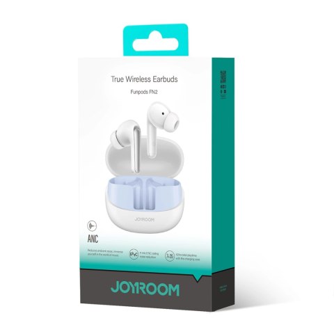 Słuchawki Joyroom Funpods JR-FN2 douszne TWS z Bluetooth 5.4, funkcją ANC i ochroną IP54 - białe