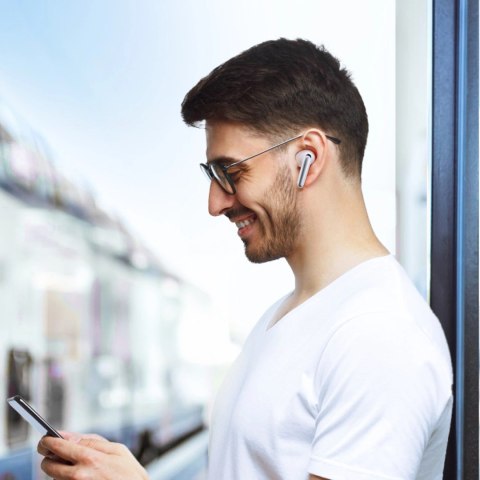 Słuchawki Joyroom Funpods JR-FN2 douszne TWS z Bluetooth 5.4, funkcją ANC i ochroną IP54 - białe