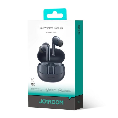 Słuchawki Joyroom Funpods JR-FN2 douszne TWS z Bluetooth 5.4, funkcją ANC i ochroną IP54 - czarne Słuchawki Joyroom Funpods JR-FN2 douszne TWS z Bluetooth 5.4, funkcją ANC i ochroną IP54 - czarne