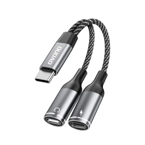 Adapter Dudao L13C+ 2w1 USB-C - szary Adapter Dudao L13C+ 2w1 USB-C - szary