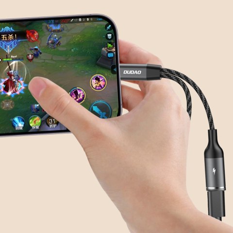 Adapter Dudao L13C+ 2w1 USB-C - szary Adapter Dudao L13C+ 2w1 USB-C - szary