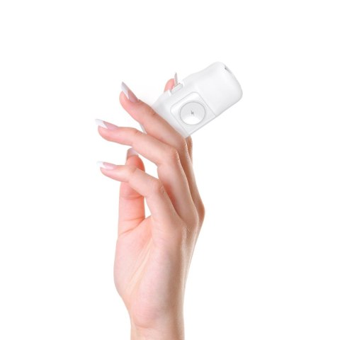 Mini powerbank Wozinsky WF16-YLS 5000mAh 15W Lightning z wbudowanym kablem USB-C i ładowarką do Apple Watch - biały Mini powerbank Wozinsky WF16-YLS 5000mAh 15W Lightning z wbudowanym kablem USB-C i ładowarką do Apple Watch - biały