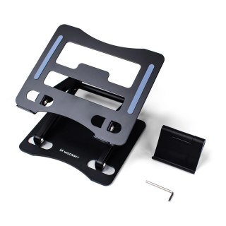 Podstawka pod laptopa, tablet Wozinsky WRS-CPY75DSB aluminiowa + Gratis! podstawka do smartfona - czarna
