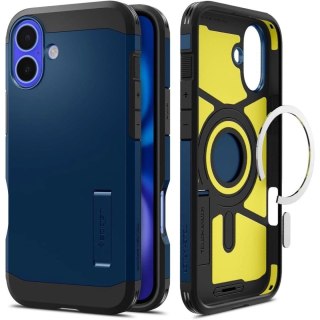 Etui Spigen Tough Armor MagSafe z podstawką na iPhone 16 - niebieskie