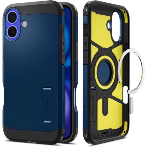 Etui Spigen Tough Armor MagSafe z podstawką na iPhone 16 - niebieskie