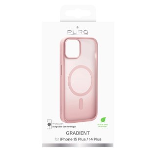 Etui silikonowe Puro Gradient MagSafe do iPhone 15 Plus - różowe
