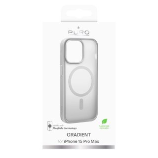 Etui silikonowe Puro Gradient MagSafe do iPhone 15 Pro Max - srebrne