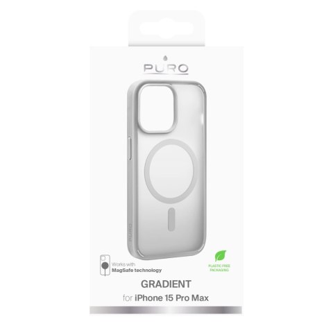 Etui silikonowe Puro Gradient MagSafe do iPhone 15 Pro Max - srebrne Etui silikonowe Puro Gradient MagSafe do iPhone 15 Pro Max - srebrne