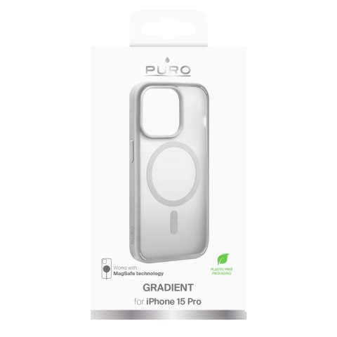 Etui silikonowe Puro Gradient MagSafe do iPhone 15 Pro - srebrne Etui silikonowe Puro Gradient MagSafe do iPhone 15 Pro - srebrne