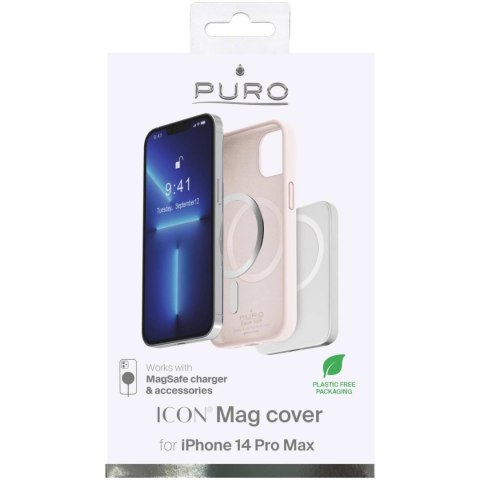 Etui silikonowe Puro Icon Mag MagSafe do iPhone 14 Pro Max - różowe Etui silikonowe Puro Icon Mag MagSafe do iPhone 14 Pro Max - różowe