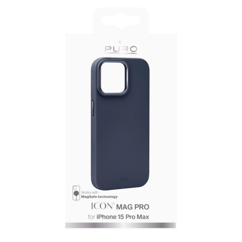 Etui silikonowe Puro Icon Mag Pro MagSafe do iPhone 15 Pro Max - ciemnoniebieskie Etui silikonowe Puro Icon Mag Pro MagSafe do iPhone 15 Pro Max - ciemnoniebieskie