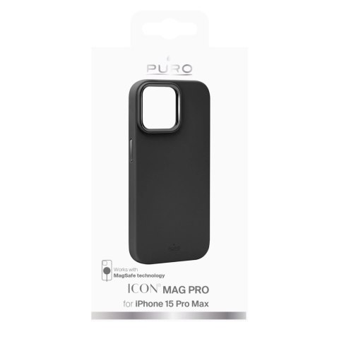 Etui silikonowe Puro Icon Mag Pro MagSafe do iPhone 15 Pro Max - czarne Etui silikonowe Puro Icon Mag Pro MagSafe do iPhone 15 Pro Max - czarne
