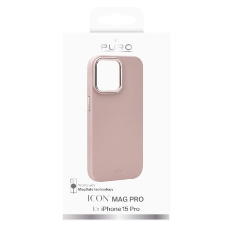 Etui silikonowe Puro Icon Mag Pro MagSafe do iPhone 15 Pro - różowe Etui silikonowe Puro Icon Mag Pro MagSafe do iPhone 15 Pro - różowe