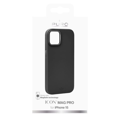 Etui silikonowe Puro Icon Mag Pro MagSafe do iPhone 15 - czarne Etui silikonowe Puro Icon Mag Pro MagSafe do iPhone 15 - czarne