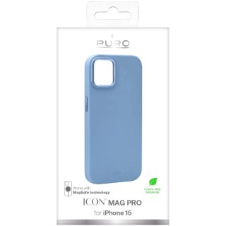 Etui silikonowe Puro Icon Mag Pro MagSafe do iPhone 15 - jasnoniebieskie