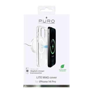Etui silikonowe Puro Lite Mag MagSafe do iPhone 14 Pro - przezroczyste