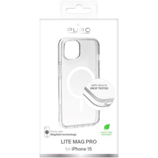 Etui silikonowe Puro Lite Mag Pro MagSafe do iPhone 15 - przezroczyste