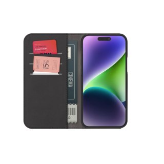 Etui z ekoskóry Puro Wallet Detachable MagSafe 2w1 z klapką i portfelem do iPhone 15 Pro - czarne