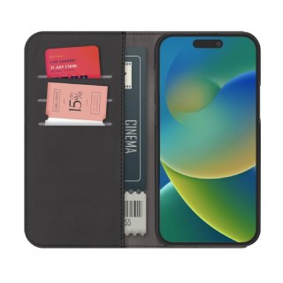 Etui z ekoskóry Puro Wallet Detachable MagSafe 2w1 z klapką i portfelem do iPhone 15 - czarne