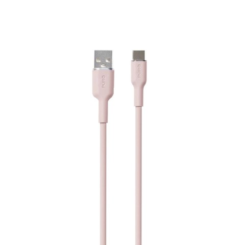 Kabel Puro Soft USB-A - USB-C 1,5m - różowy Kabel Puro Soft USB-A - USB-C 1,5m - różowy