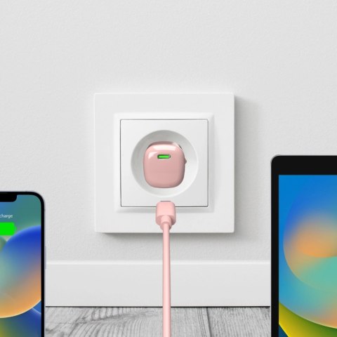 Ładowarka sieciowa Puro 20W GaN USB-C - różowa Ładowarka sieciowa Puro 20W GaN USB-C - różowa
