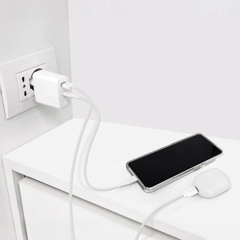 Ładowarka sieciowa Puro 25W Power Delivery USB-A USB-C - biała Ładowarka sieciowa Puro 25W Power Delivery USB-A USB-C - biała